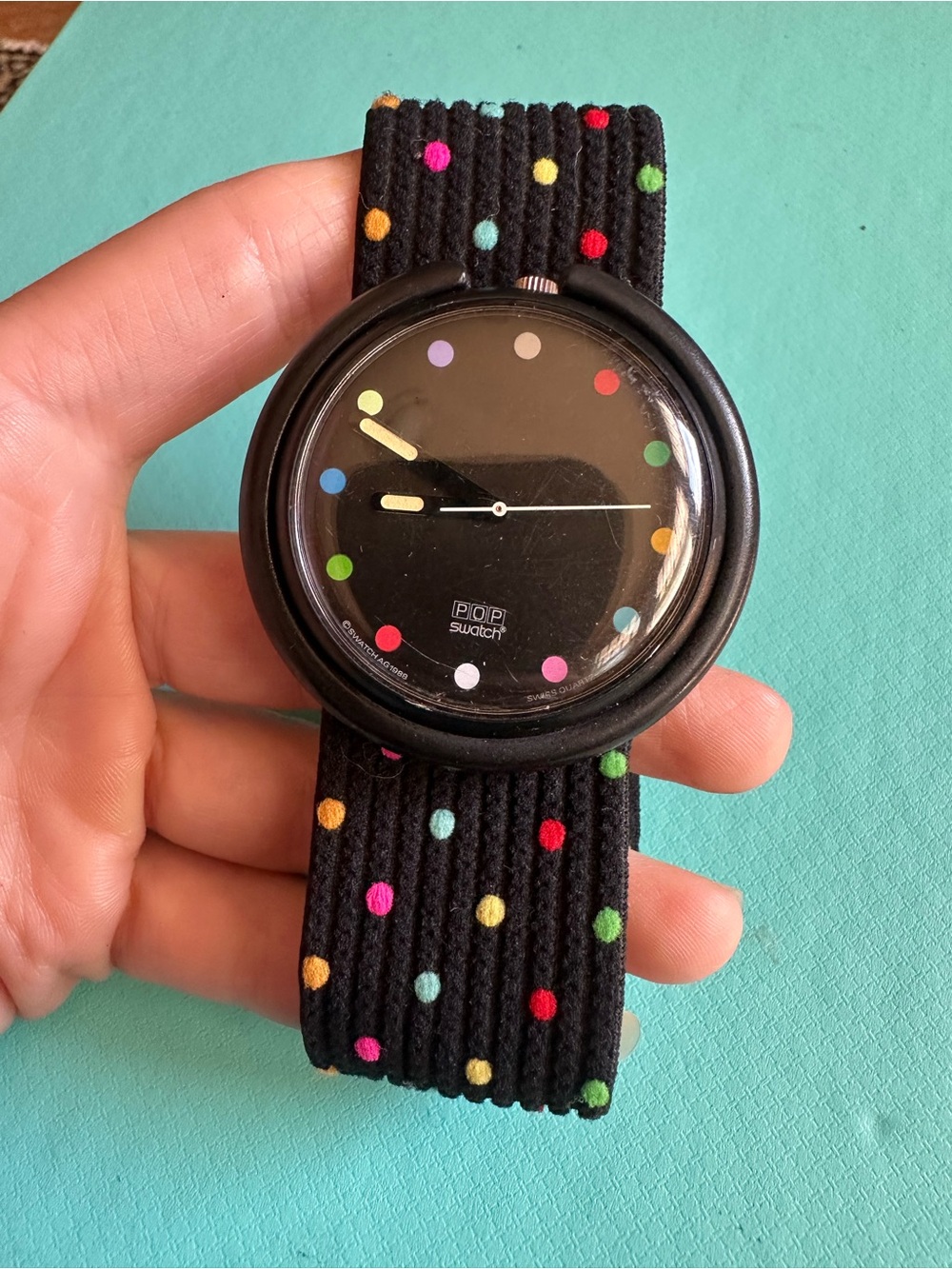 Vintage Swatch Pop Multicolor Polka Dot Watch